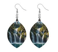 Orecchini in legno di pino verde cascata da donna, gioielli vintage eleganti in legno, orecchini leggeri per matrimoni, feste, regalo di tutti i giorni, Star, Legno, Legno