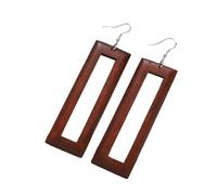 Orecchini in legno geometrici lunghi design leggeri e confortevoli, ideali per le donne che amano gli stili vintage e unici orecchini lunghi geometrici, One Size, come descritto, come descritto