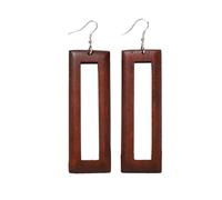 Orecchini in legno geometrici lunghi leggeri e confortevoli, ideali per le donne che amano gli stili vintage e unici gioielli in stile retrò, One Size, come descritto, come descritto