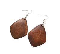 Orecchini in legno leggero con design retrò per donne alla moda che cercano di migliorare il loro guardaroba stagionale gioielli in legno, Misura unica, come descritto, come descritto