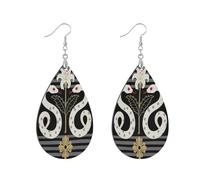 Orecchini in legno per le donne alla moda africano cerchio in legno carino orecchini pendenti per occidentale Gioielli di moda forniture regalo Lily Snake aretes de madera para mujer, leaf, Legno, Non
