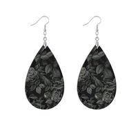 Orecchini in legno per le donne penzolanti in legno africano cerchio vintage orecchini pendenti per occidentale Daily Wear & Gifts Black Rose Inciso digitalmente watertrop aretes vintage para mujer