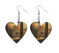 Orecchini in legno "Rain Hits The Window", ganci per orecchini in legno artistici classici per donne