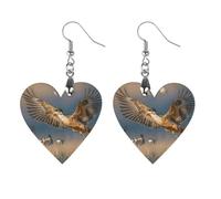 Orecchini in legno selvaggio che volano a caccia di gioielli, leggeri ciondoli vintage in legno naturale classici artistici ganci per orecchini in legno per donne, Apricot shaped, In legno, Legno