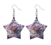 Orecchini in legno viola con dente di leone botanica da donna, gioielli vintage eleganti in legno, orecchini leggeri per matrimoni, feste, regalo di tutti i giorni, Apricot shaped, Legno, Legno