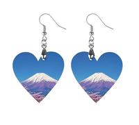 Orecchini in legno viola Fuji da donna, gioielli vintage eleganti in legno, orecchini leggeri per matrimoni, feste, regalo di tutti i giorni, Love, Legno, Legno