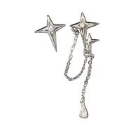Orecchini in metallo incrociato con diamanti di cristallo a stella per donne ragazze geometrici a quattro punte orecchini a stella gioielli per feste incrociati per le donne