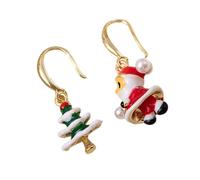Orecchini in metallo robusto a forma di albero di Natale con dettagli di | Lega anallergica, comodi accessori per le orecchie, orecchini con perle, ideali per l'uso quotidiano, bambini e adulti