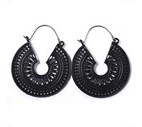 Orecchini in Metallo Traforato della Boemia Moda Orecchini Femminili, Nero Elegante e Popolare Lovely And Professional