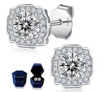 Orecchini in moissanite per donna, diamante in moissanite da 1 CT, coltivato in laboratorio, in argento 925 placcato in oro bianco 18K, orecchini in argento, regalo di gioielli.