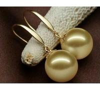 Orecchini in Oro 14K con Perle Dorate Naturali australiane dei Mari del Sud, AAA, da 16 mm