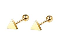 Orecchini in Oro 14K per Donne, Orecchini per prigionieri per cartilagine a Triangolo Lucido per Donne Oro