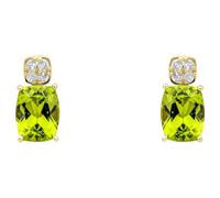 Orecchini In Oro 9 Carati Con Peridoto A Cuscino E Cluster Gold GE2512G