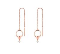 Orecchini in Oro 9K/18K da Donna, Moissanite/Diamante Cerchio con Pietra preziosa a Forma di Cuore, Orecchini con infila Filo per l'orecchio, Gioielli