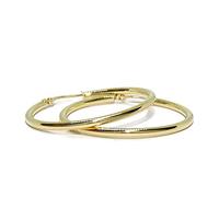 Orecchini in oro giallo 18 carati, larghezza 2 mm, diametro esterno 3,40 cm, peso 2,10 g in oro 18 carati, un regalo "rotondo".