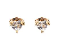 Orecchini in Oro Giallo 9K per Donne, Ala con Orecchini per prigionieri di cartilagine di elica moissanite cardiaca per Donne Oro