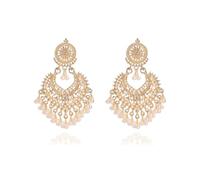 Orecchini in oro grosso con perle bohoJhumkas orecchini indiani gioielli lampadario orecchini per le donne Bollywood accessori per feste alla moda donne alla moda