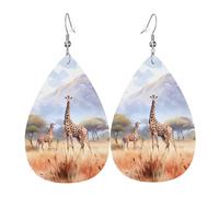 Orecchini In Pelle A Forma Di Goccia African Savanna Giraffe Leggeri Orecchini In Finta Pelle Squisito Ciondolo A Goccia Per Appuntamenti Feste Matrimoni