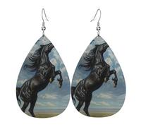 Orecchini In Pelle A Forma Di Goccia Black Horse At Sunny Eleganti Orecchini In Finta Pelle Moda Ciondolo A Goccia Per Uso Quotidiano Appuntamenti Feste