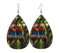 Orecchini In Pelle A Forma Di Goccia Colorful Parrots On Tree Squisito Orecchini In Finta Pelle Lussuoso Ciondolo A Goccia Per Matrimoni Feste Feste