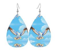 Orecchini in pelle a forma di goccia con gabbiani in volo, decorazione per abbigliamento, adatti per feste, vacanze e vita quotidiana