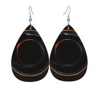 Orecchini in pelle a forma di goccia con misteriosi buchi neri cosmici, set da 2, ganci per le orecchie placcati in argento 925, antiruggine, con tappi per le orecchie, adatti per feste, San Valentino
