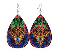 Orecchini In Pelle A Forma Di Goccia Culture Hebrew Hamsa Art Evil Eye Squisito Orecchini Da Donna Innovativi Ciondolo Con Pendente A Goccia Per Matrimoni Uso Quotidiano Feste