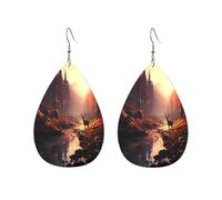 Orecchini In Pelle A Forma Di Goccia Deer In The Red Leaves Tree Leggeri Orecchini Squisito Ciondolo A Goccia Per Uso Quotidiano Appuntamenti Feste