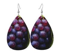 Orecchini in pelle a forma di goccia di uva fresca, decorazione per abbigliamento, adatti per feste, vacanze e vita quotidiana