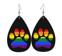 Orecchini In Pelle A Forma Di Goccia Lgbt Pride Rainbow Gay Rainbow Dog Pawprint Moda Orecchini In Pelle Penzolare Eleganti Ciondolo Con Pendente A Goccia Per Appuntamenti Feste Feste