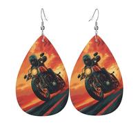 Orecchini In Pelle A Forma Di Goccia Passionate Motorcyle In Golden Hour Moda Orecchini Pendenti Leggeri Ciondolo Con Pendente A Goccia Per Feste Appuntamenti Feste