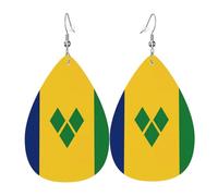 Orecchini In Pelle A Forma Di Goccia Saint Vincent And The Grenadines Squisito Orecchini Pendenti Leggeri Ciondolo A Goccia Per Appuntamenti Uso Quotidiano Matrimoni