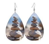 Orecchini in pelle a forma di goccia stampati rock | Design di fascia alta, orecchini di lusso leggeri