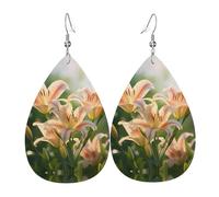 Orecchini in pelle a forma di goccia stampati vergini | Design di fascia alta, orecchini di lusso leggeri