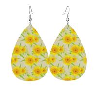 Orecchini In Pelle A Forma Di Goccia Sunflowers On Yellow Splash Dot Leggeri Orecchini Pendenti Lussuoso Ciondolo A Goccia Per Appuntamenti Accessori Uso Quotidiano