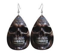 Orecchini in pelle a forma di lacrima con teschio color rame sono un accessorio lussuoso e alla moda adatto per le donne, che mostra il fascino individuale.