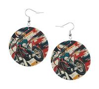 Orecchini In Pelle A Forma Di Lacrima Motocross Rider 2Pcs | lacrima Orecchino Accessories Per feste e appuntamenti