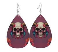 Orecchini in pelle a forma di lacrima stampati a forma di ragno con pecora, design di fascia alta, orecchini di lusso leggeri