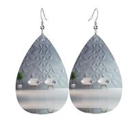 Orecchini in pelle a forma di lacrima stampati, design di fascia alta, orecchini di lusso leggeri