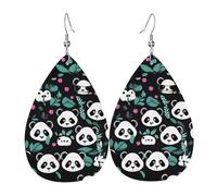 Orecchini in pelle a forma di panda, accessori da donna, adatti per l'uso quotidiano, pendolari e viaggi.