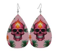 Orecchini in pelle a forma di ragno con fiamme di pecora, orecchini in stile europeo e americano per giovani donne, regali di compleanno/regali di San Valentino