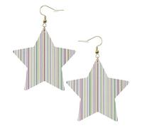 Orecchini in pelle a forma di stella a righe, accessori alla moda, leggeri, per festival, feste, vita quotidiana, One Size, Pelle, Non pietra preziosa