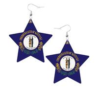 Orecchini in pelle a forma di stella con bandiera del Kentucky, accessori alla moda, leggeri, festival, feste, vita quotidiana, One Size, Pelle, Non pietra preziosa