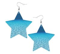 Orecchini in pelle a forma di stella con paesaggio subacqueo, accessori alla moda, leggeri, festival, feste, vita quotidiana, One Size, Pelle, Non pietra preziosa