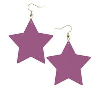 Orecchini in pelle a forma di stella, perfetti per decorazioni o regali di festa. Colore solido rosso uva bianco, One Size, Cloruro di polivinile rame argento, Nessuna pietra preziosa