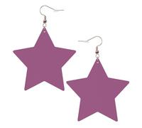 Orecchini in pelle a forma di stella, perfetti per decorazioni o regali di festa. Colore solido rosso uva bianco, One Size, Cloruro di polivinile rame argento, Nessuna pietra preziosa
