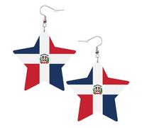 Orecchini in pelle a forma di stella, perfetti per decorazioni o regali di festa. Repubblica Dominicana bianca, One Size, Cloruro di polivinile rame argento, Nessuna pietra preziosa
