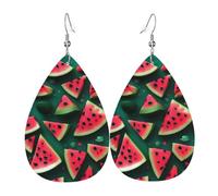 Orecchini in pelle a goccia con anguria da sogno, accessori da donna, orecchini versatili adatti per pendolari e viaggi.