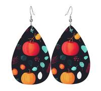 Orecchini in pelle a goccia con fiori di zucca, accessori da donna, orecchini versatili adatti per pendolari e viaggi.