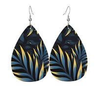 Orecchini in pelle a goccia con foglie al buio, accessori da donna, orecchini versatili adatti per pendolari e viaggi.